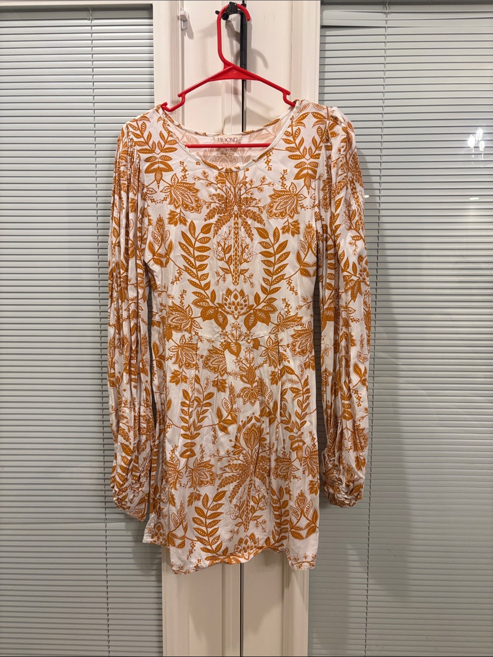 White and Mustard Floral Mini Dress